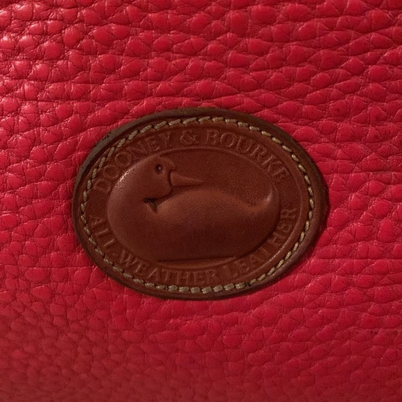 Dooney & Bourke Vintage Red Pebble Leather Satchel Bag - Picture 8 of 17